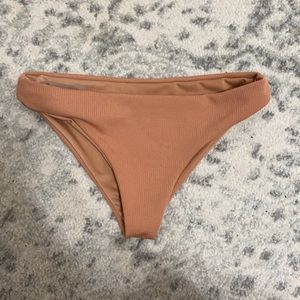 Pink ribbed bikini bottoms